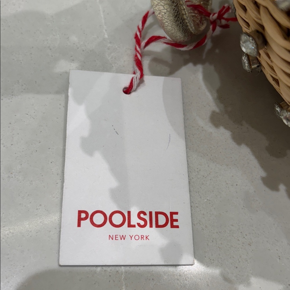 NWT Poolside “The Disco Ball” Straw Rhinestones Luxury Wristlet Bag RARE! - Picture 10 of 14